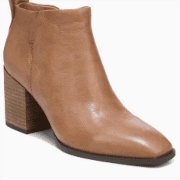 Vionic Toffee Lyssa Square Toe Bootie 9 - Picture 1 of 8